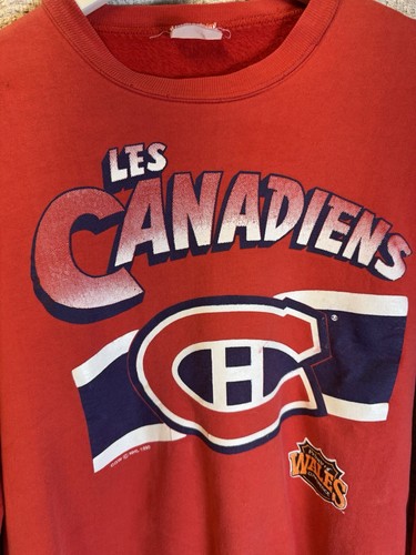 Vintage Montreal Canadiens Sweatshirt Prince Of Wales Crewneck Red NHL 1990 - Picture 2 of 21