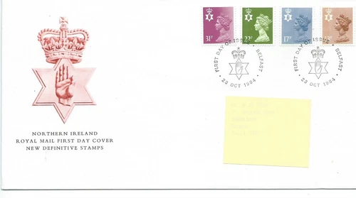 GB - FIRST DAY COVER - FDC - NTH. IRELAND -1984- 4 vals to 31p - Pmk. BF