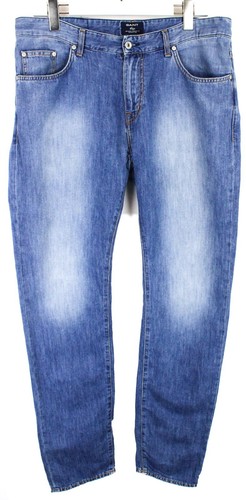 Gant Chip Low Waist Narrow Fit Tapered Leg Herrenjeans W34/L34 Leinen Mischung