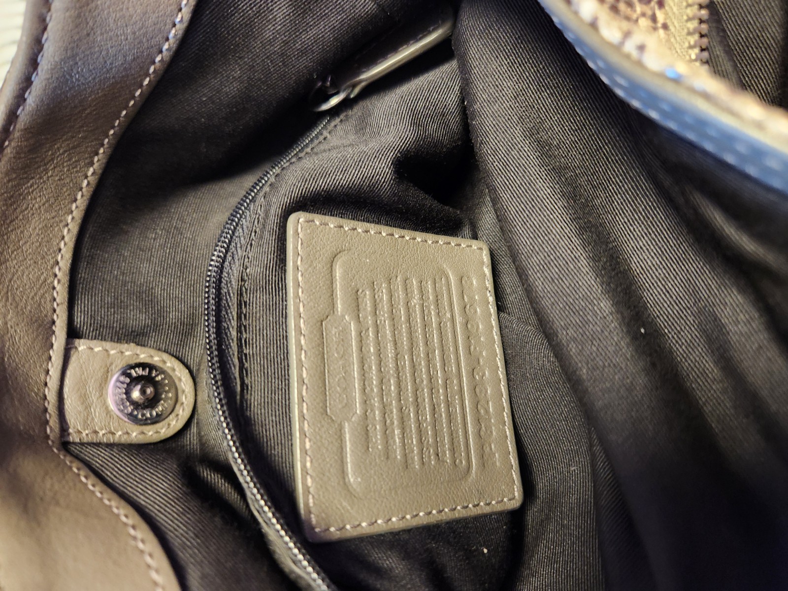 Coach Maggie Python Madison Embossed Leather Beig… - image 2