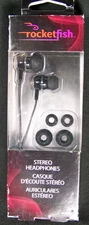 Original Rocketfish RF-MEP2 Earbud Black Headphones for MP3 iPod CD Player