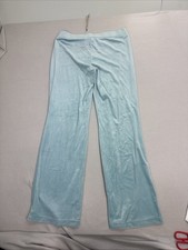 Juicy Couture Women OG Bling Velour Track Pants Pastel Turquoise Y2K Sz L