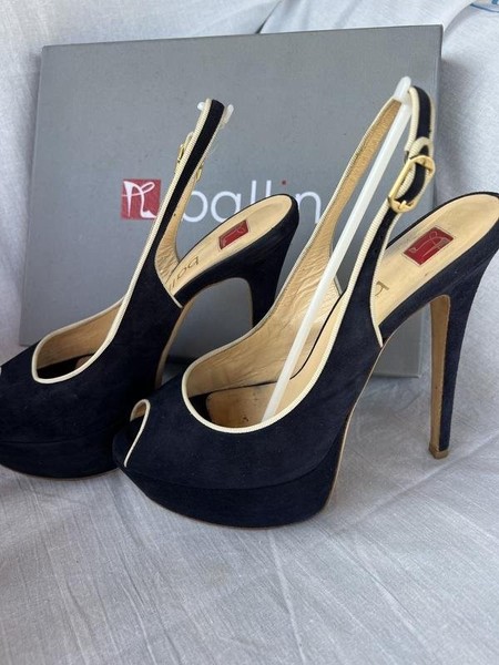 Women Ballin Heels Navy Suede 38