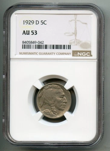 1929 D Buffalo Nickel NGC AU 53