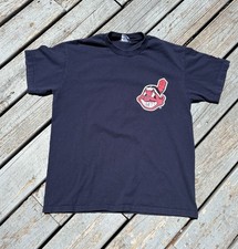 VINTAGE STARTER KENNY LOFTON CLEVELAND INDIANS TEE SHIRT 90s MLB BLUE WAHOO