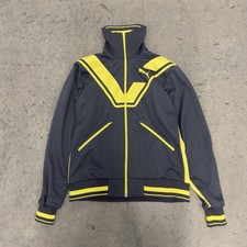 Vintage Puma Track Jacket Sz M Gray Yellow 90s Sport Style Limited Edition 0160
