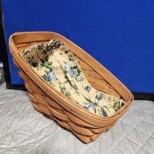 Vintage podpisany kosz longaberger i niebieska wkładka różana