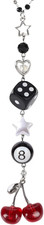 Crystal Car Rearview Mirror Charm - Flower Beaded Pendant, Elegant Hanging Cars