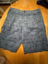 O'Neill Hybrid Men's Gray Striped Flat Front Shorts Size 34