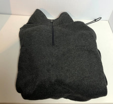 Croft  Barrow Mens Pullover, XXL, 1/4 Zip, Dark Gray, Drawstring Bottom