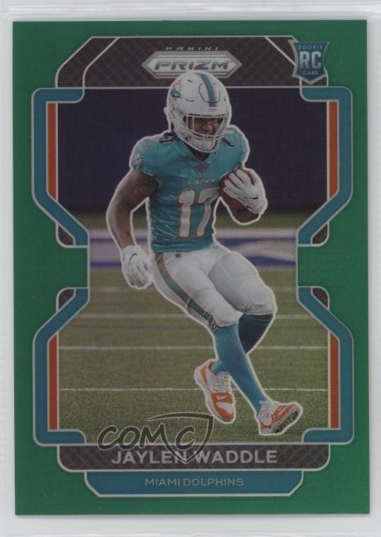 2021 Panini Prizm Rookie Green Prizm Jaylen Waddle #338 Rookie RC