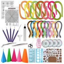 33 PCS Paper Quilling Strips Set with 17 PCS Quilling Tools, 16 Color 1600 St...