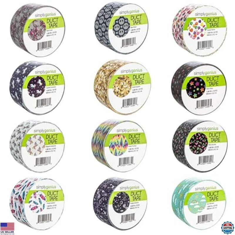 Декоративная клейкая лента в ассортименте упаковка 12 шт. — 10 ярдов каждая, товары для рукоделия для всех - Изображение 2 из 4