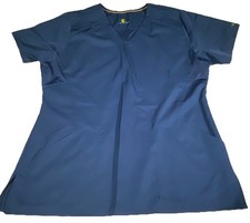 Carhartt Force Womens Navy Blue V-Neck Scrub Top C12106 Size Large Pockets