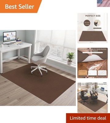 Coffee Color 40'' x 48'' Under Desk Rug - Non-Slip Protector for Hardwood Floors