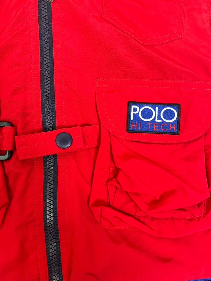 Polo Ralph Lauren Alta Tecnología Bloqueado de Color Utilitario Carga Bolsillo Capucha Chaleco Pequeño Nuevo con Etiquetas Foto 4 de 4