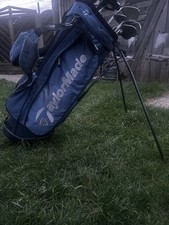 TaylorMade Golf Stand Bag Blue & Black Lightweight Carry Bag with Dual Strap