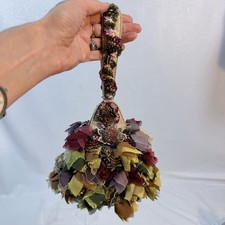 Mary Frances Bombshell Beaded Fabric Lace Floral Wristlet Bag Purse COA Magnetic