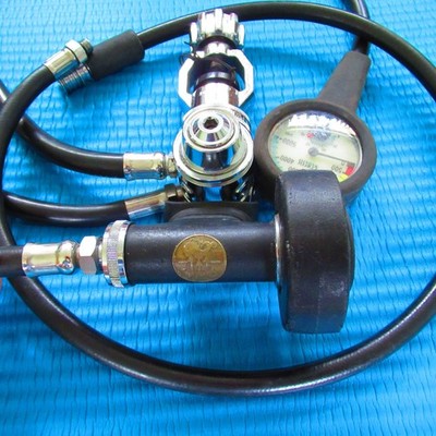 Vintage Poseidon 3960 1st Stage Scuba Diving Regulator with Cyklon 2nd Stage.