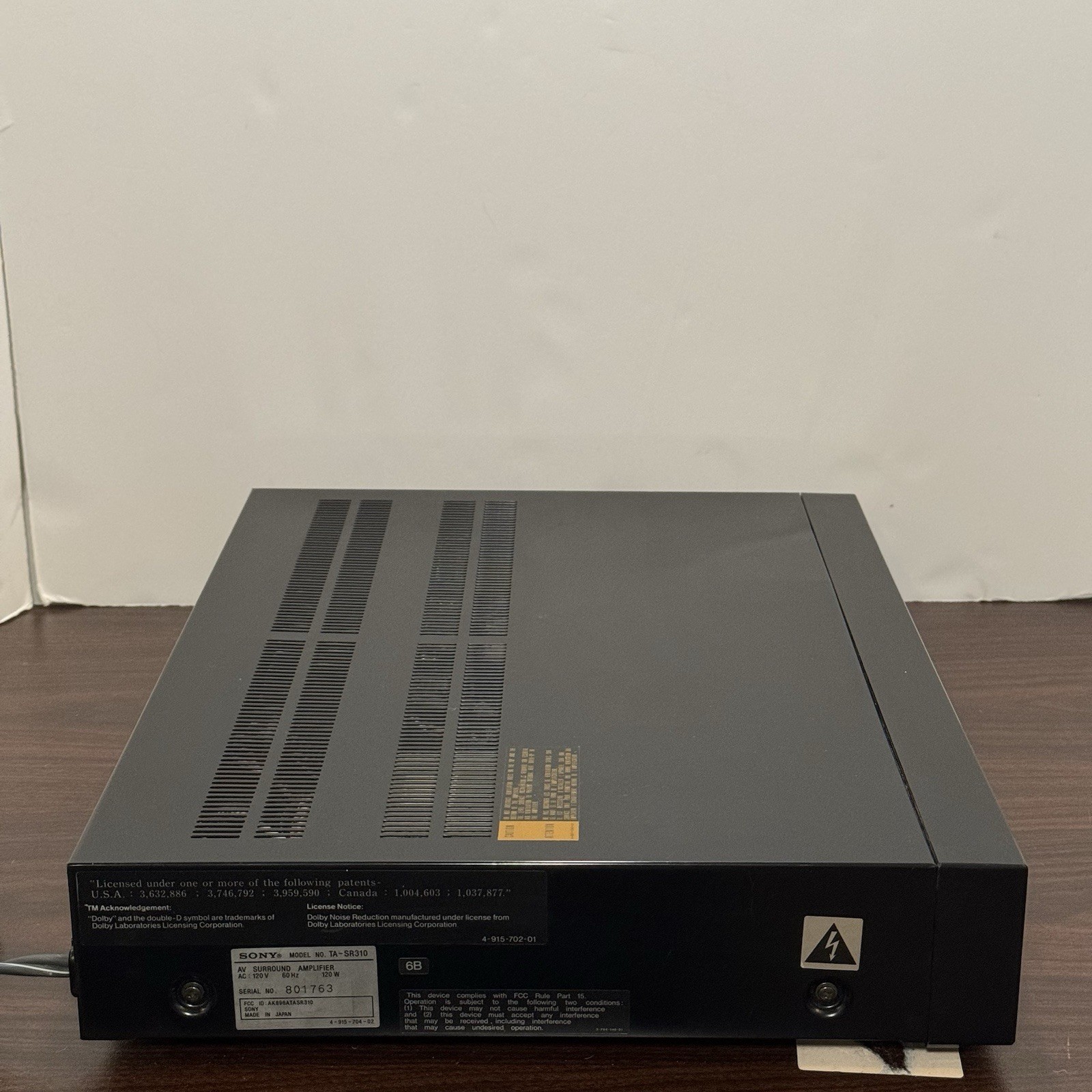 Vintage Sony AV Surround Amplifier TA-SR310 With Remote - Tested / Working