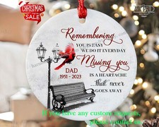 Dad Memorial Ornament, Remembrance Ornament for Loss of Dad, Cardinal Memoria...