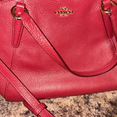 COACH クロスグレインレザー・ジップ タブレットケース RED Coach Red