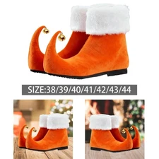 Christmas Elf Jingle Bell Cosplay Shoes Orange