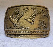Belt Buckle. S.M. CHRISTHILF  SON. INC. Ducks in flight. Mallards. Rare