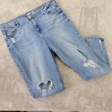 Old Navy Rockstar Women's Jeans Size 18 Blue High Rise Super Skinny Distressed