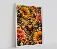 HONEYBEE BEE POSTER PRINT NATURE HONEY WALL ART LARGE IMAGE SIZE A4 A3 A2 A1