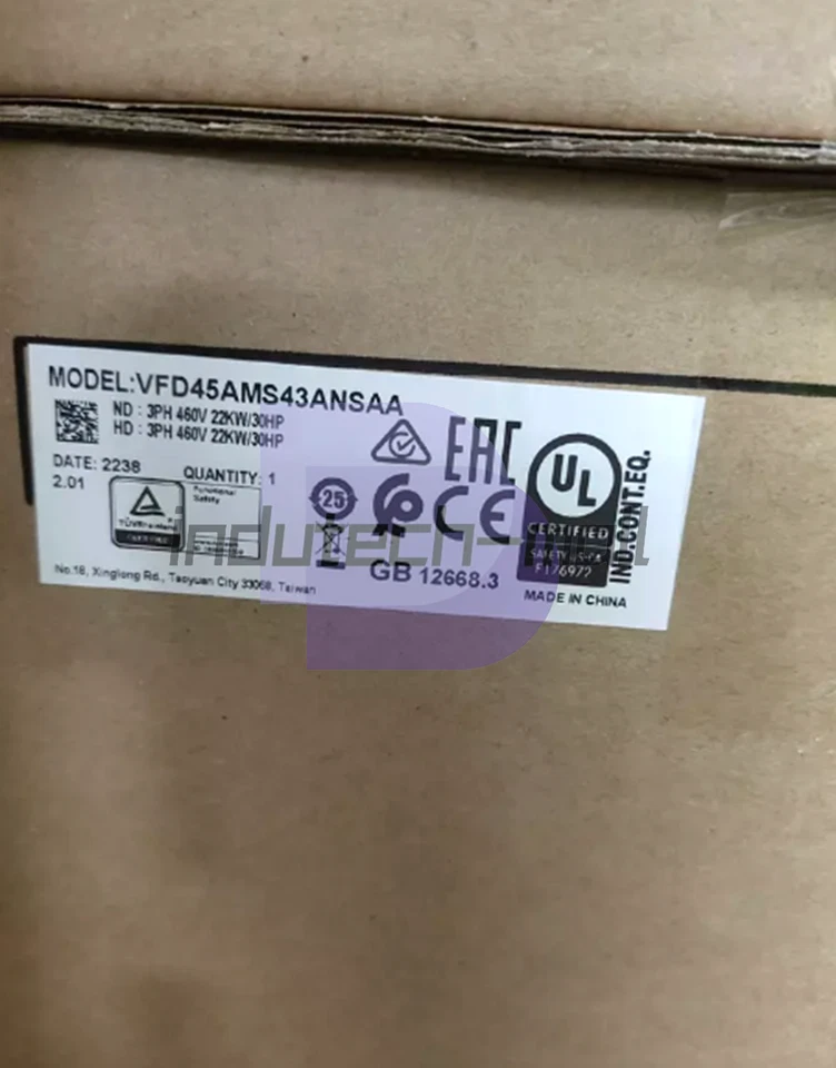 1PCS Delta VFD inverter 22kw 30HP 3phase 380V-480VAC VFD45AMS43ANSAA NEW - Image 2 of 4