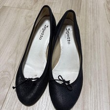 Rare scarpe ballerine Repetto nere in pelle punta tonda da donna taglia 38 EU