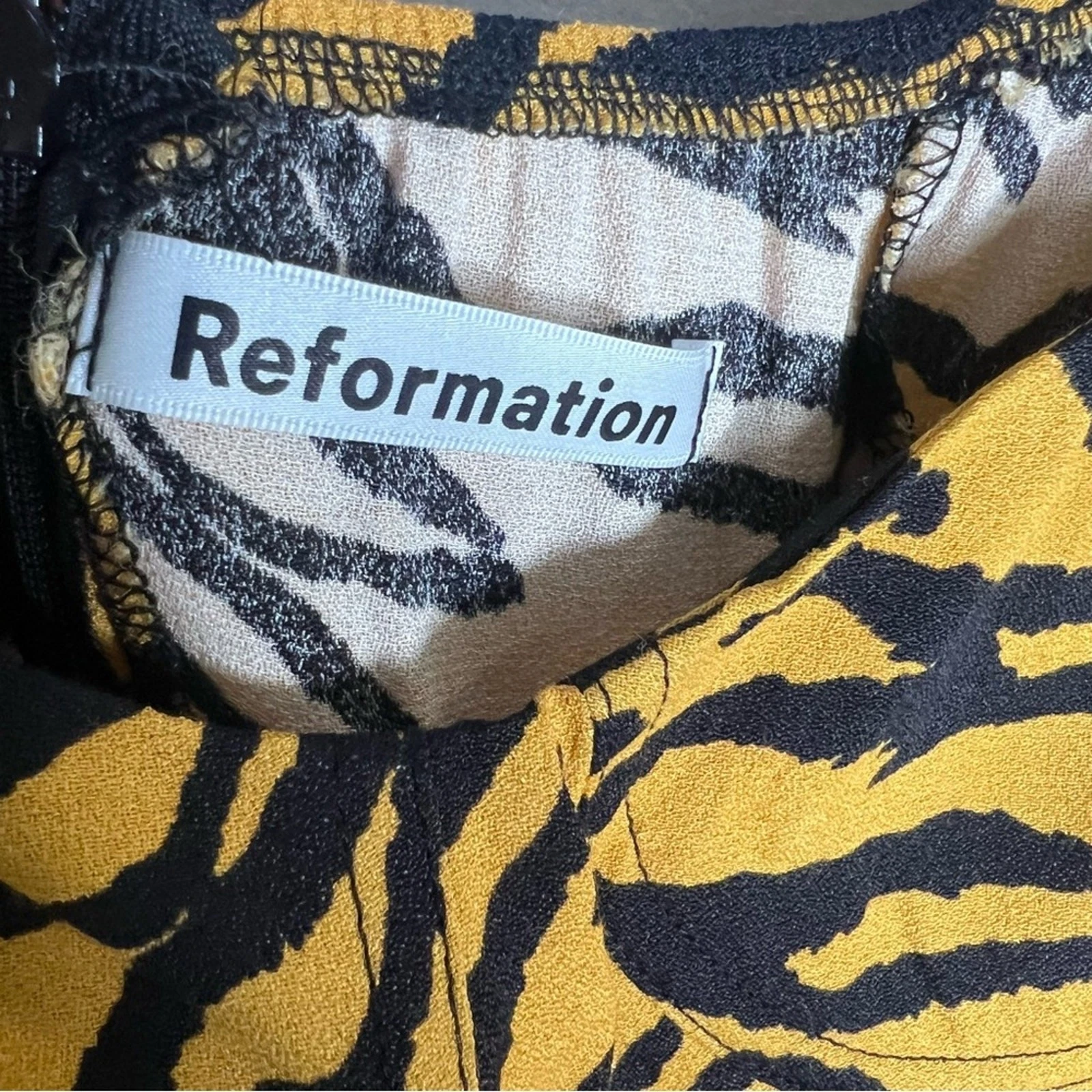 VALENTINO Abito a cuore Reformation Kopa giallo tigre taglia 2