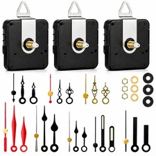 3-piece Silent Clock Mechanism Kit With 8 Pairs Of Short Clock Hands Battery