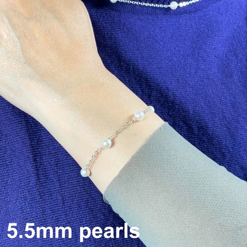 White Akoya Pearl Bracelet for Women AAA Graded Japanese Pearl link bracelet - Picture 3 of 8