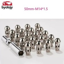 20PCS 50mm M14*1.5 Titanium Alloy Wheel Nut Hollow Out Style Nut W/ Socket Key