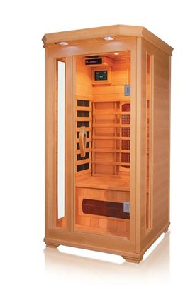Infrarotkabine Wärmekabine Stockholm Hemlock Holz Bluetooth Farblichttherapie