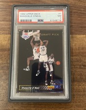 SHAQUILLE ONEAL ROOKIE 1992 UPPER DECK DRAFT PSA 7 CARD #1 ORLANDO MAGIC RC HOF