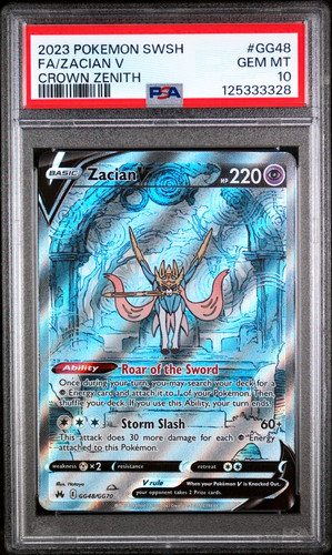 2023 POKEMON FA/ZACIAN V CROWN ZENITH SWORD AND SHIELD #GG48 PSA 10