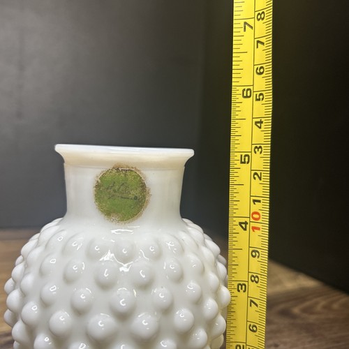VTG Fenton Hobnail White Milk Glass Vase Small 5" Cottage Core Bubble Opaque - Picture 8 of 9
