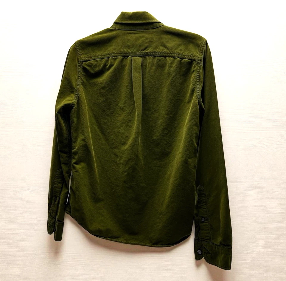 Abercrombie & Fitch Muscle Flannel Shirt Men's Small Dark Green Button-Up Pocket - Image 3 of 4