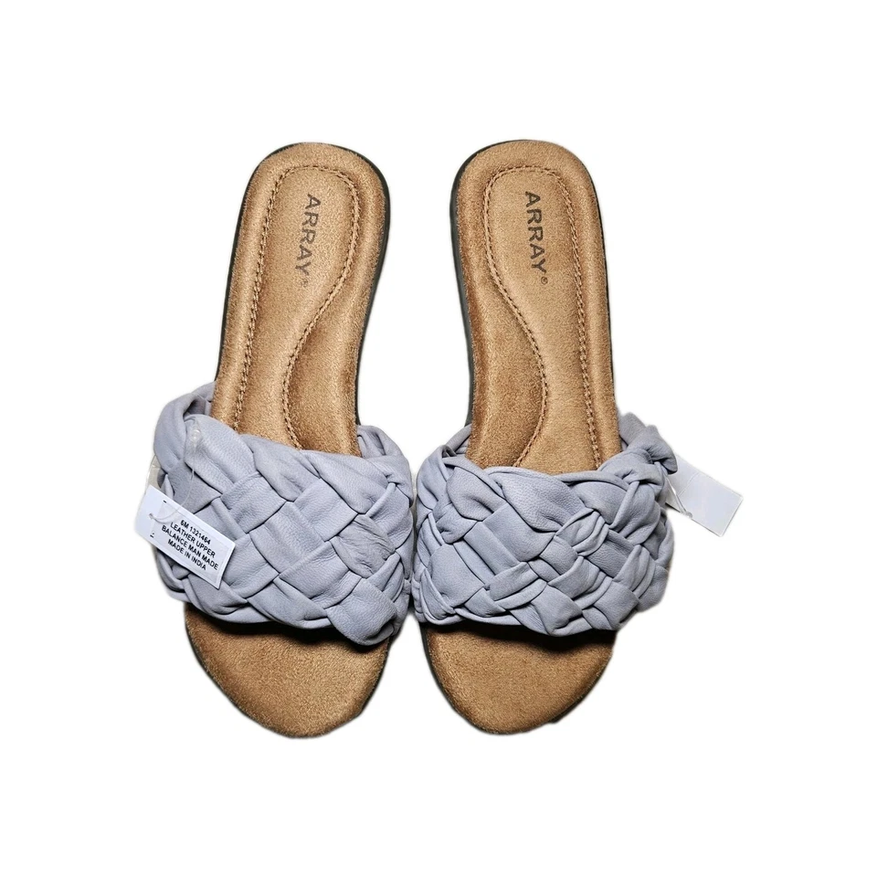 Sandálias femininas Array Callisto confortáveis de couro cinza tamanho 6M - Imagem 3 de 4
