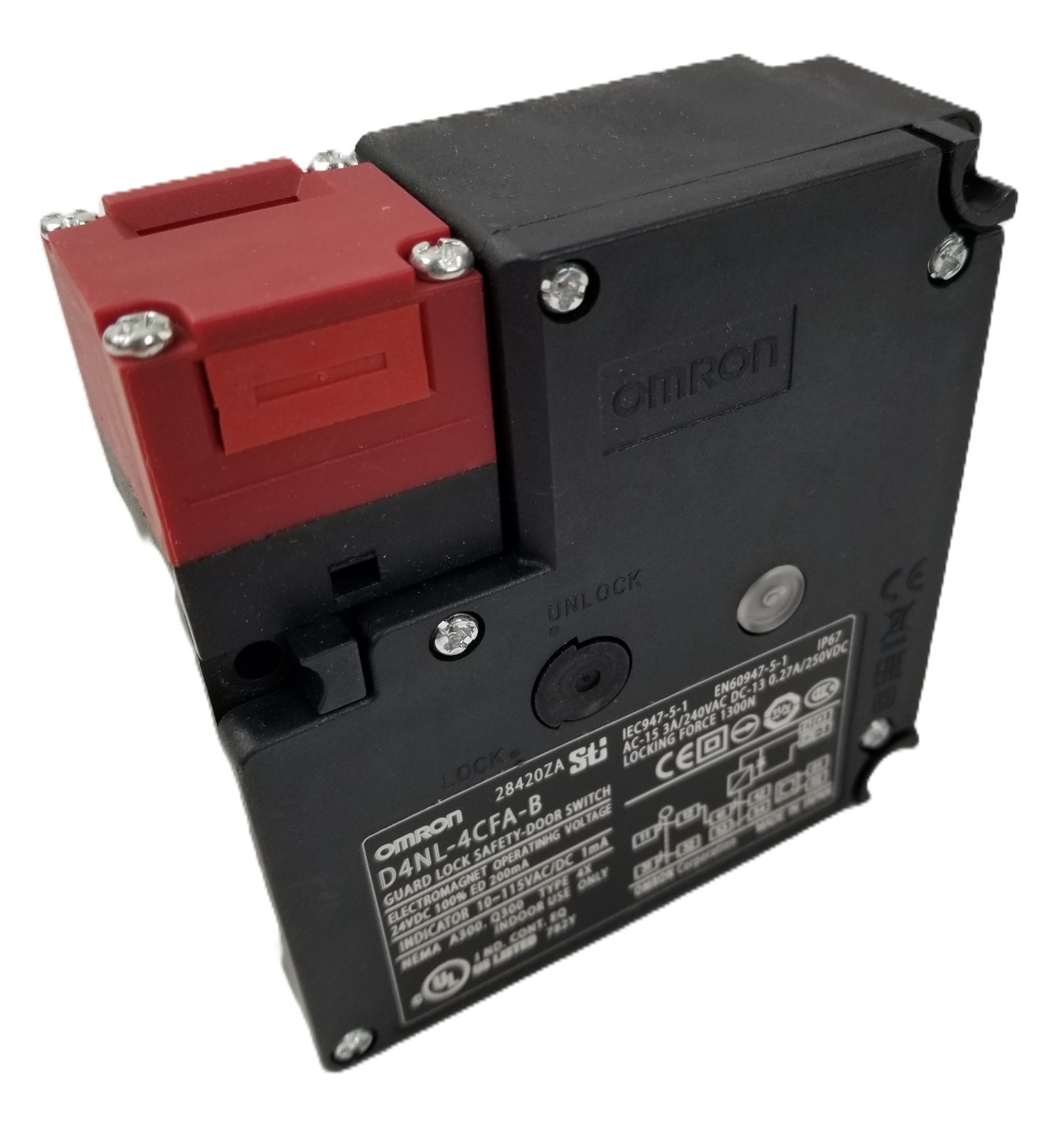 Omron D4NL-4CFA-B Guard Lock Safety-Door Switch 3A 24Vdc DPST-NO/NC+DPST-NC NEW