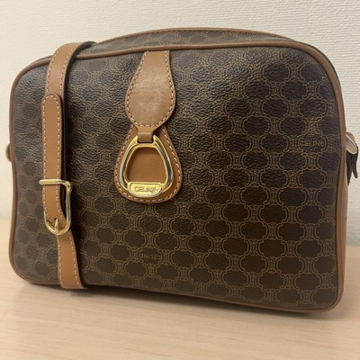 CELINE Shoulder Bag Macadam blazer leather Brown [Authentic] from japan
