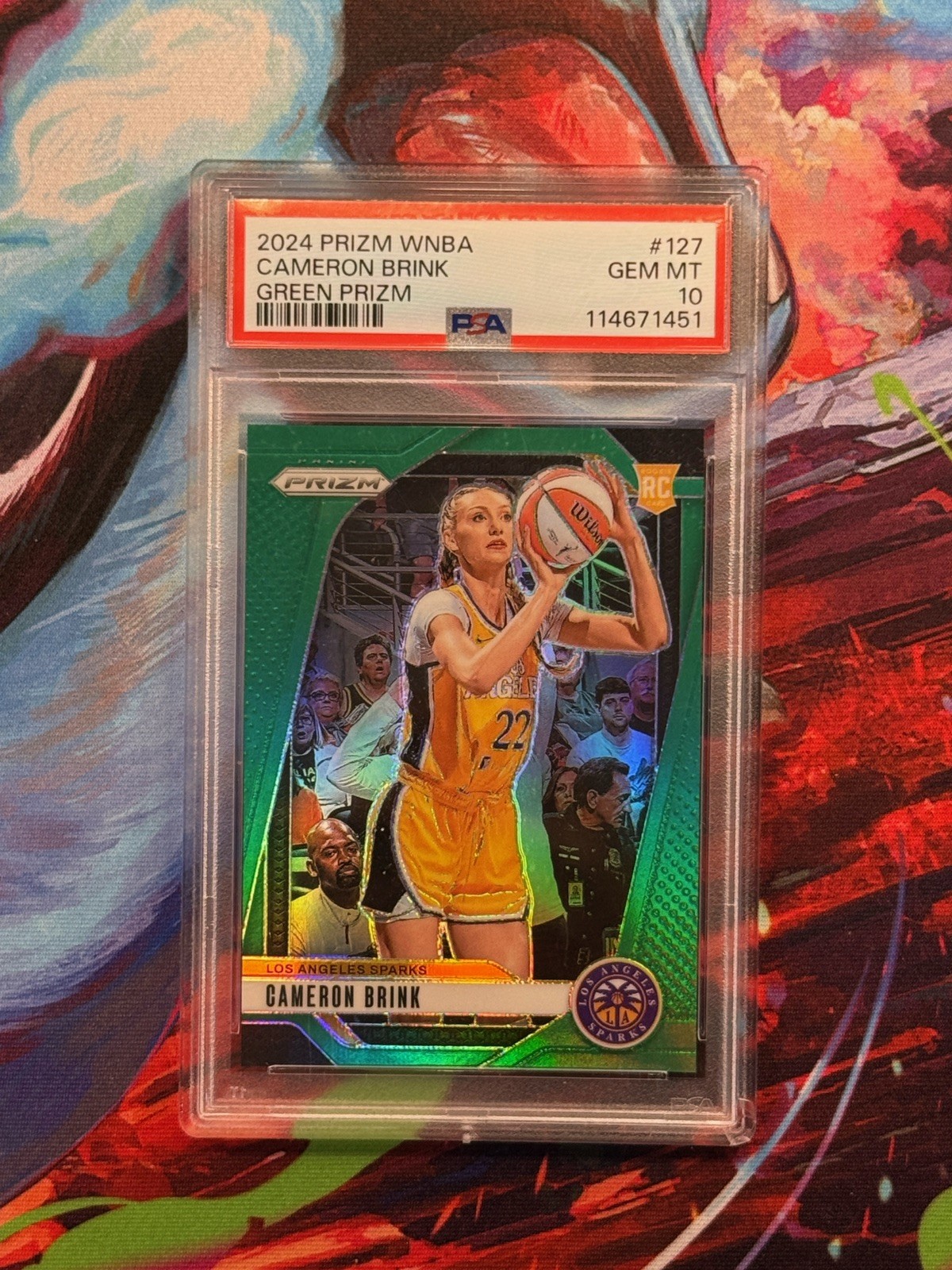 2024 Panini Prizm WNBA Cameron Brink #127 Green Prizm RC Rookie PSA 10