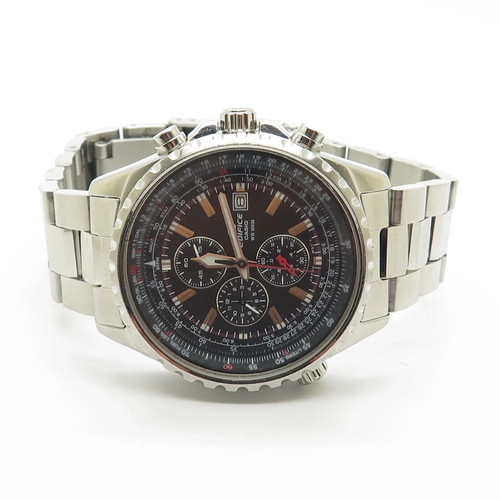 Casio Edifice Black Dial Stainless Steel Chronograph Men's Watch