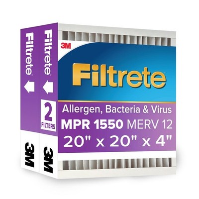Filtrete 20x20x4 AC Furnace Air Filter, MPR 1550, MERV 12, Fits Honeywell-------