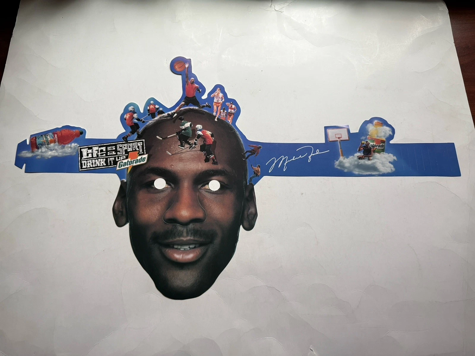 Michael Jordan 1991 Gatorade Face Mask ** Flat Never Used ** NM/MINT