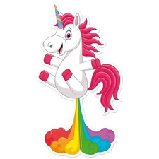 Unicorn Fart Rainbow  - Vinyl Decal Sticker - Car Window Laptop - ebn7895