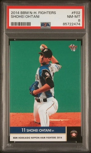 Shohei Ohtani - 2014 BBM Hokkaido Nippon Ham Fighters #F02 PSA 8, GOAT, LOW POP